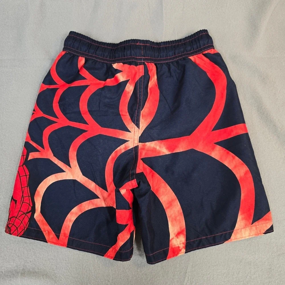 Marvel Spider-Man Boys Swim Trunks Red‎ Black Web Graphic Board Shorts Size 5/6